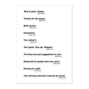 Parking & Driving. Sticker sheet