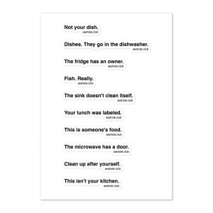 Kitchen & Shared Spaces. Sticker sheet